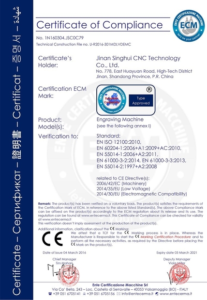 China Jinan FAST CNC Machinery Co., Ltd certification